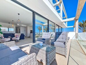 Terrace/patio - Bright Apartment with Expansive Poolside Balcony (Mar de Cristal)
