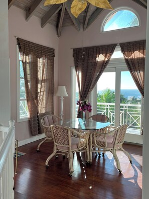 Dining - Royal Palm Villas, #1 Location. 
Minutes to Pinney's Beach, with AC Bedroom (Vaughans)