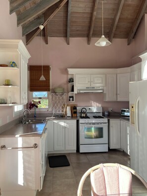 Private kitchen - Royal Palm Villas, #1 Location. 
Minutes to Pinney's Beach, with AC Bedroom (Vaughans)