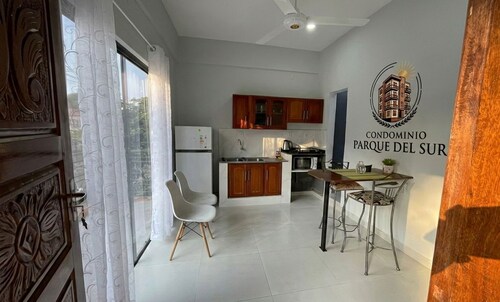 Minimalist apartment with balcony
