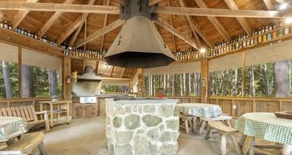 2 Adirondack houses. 40 acres with gazebo and lake. 9 total bedrooms, Sleeps 20