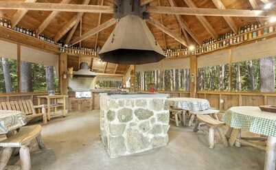 2 Adirondack houses. 40 acres with gazebo and lake. 9 total bedrooms, Sleeps 20