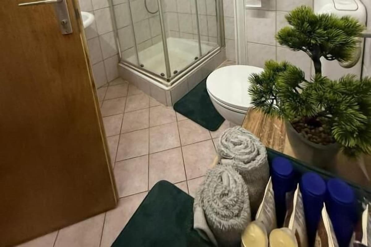 Chambre triple de base, balcon | Salle de bain