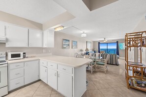 Fridge, microwave, oven, stovetop - Regency Towers 1212 | 12th Floor Gulf-Front Condo Sleeps 8 (Panama City Beach)