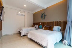 4 slaapkamers, een strijkplank/strijkijzer, beddengoed