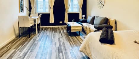 1 bedroom, iron/ironing board, bed sheets