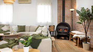 Cheminée, table de tennis de table