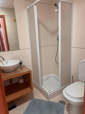 Regadera, secadora de cabello, toallas 