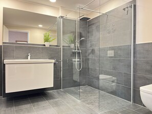 Shower, hair dryer, towels - Baltischer Hof apartment 21 (Ostseebad Boltenhagen)
