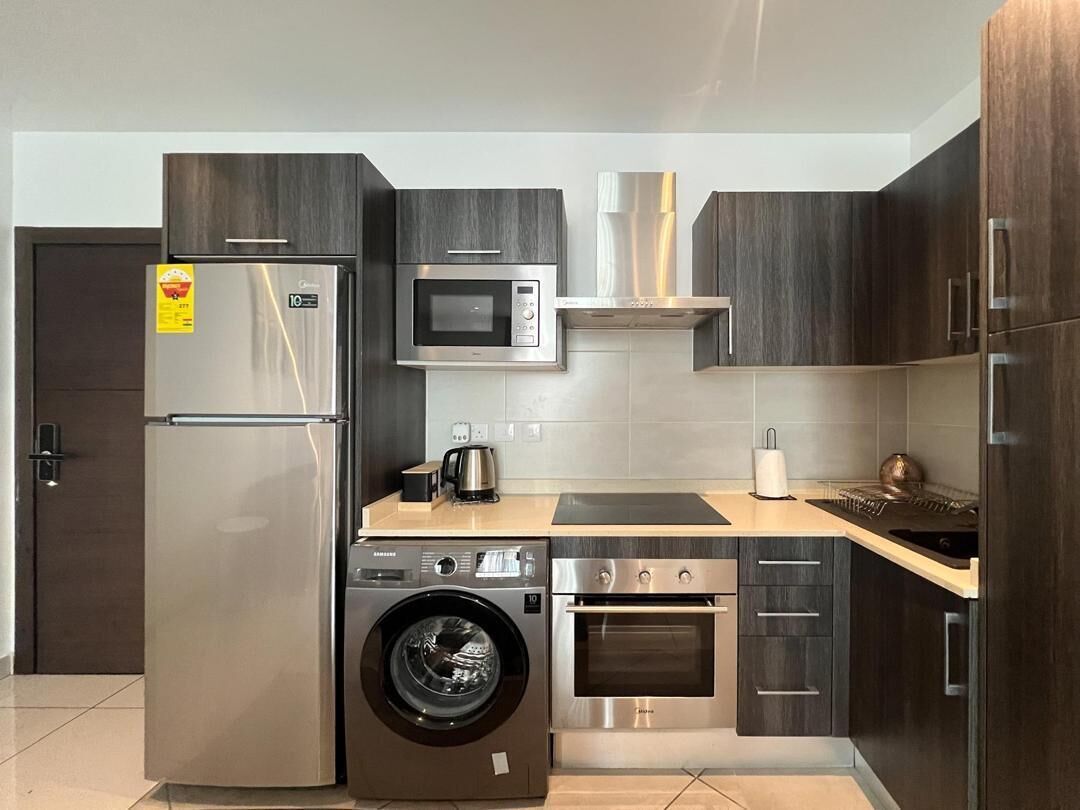 Appartement Deluxe, balcon, vue piscine | Cuisine privée