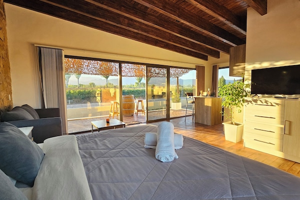 Baita Comfort, balcone, vista vigneti | Postazione laptop, ferro/asse da stiro, Wi-Fi gratuito, lenzuola