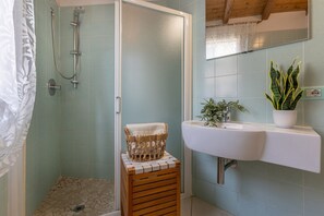 Shower, bidet, towels