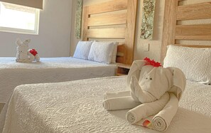 3 室のベッドルーム、セーフティボックス (室内)、アイロン / アイロン台、旅行用ベビーベッド