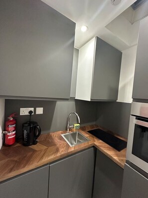 Microwave, oven, cookware/dishes/utensils - Small Studio Flat Central London zone 1 (Greater London)