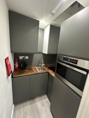 Microwave, oven, cookware/dishes/utensils - Small Studio Flat Central London zone 1 (Greater London)