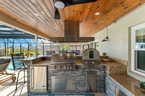 Fridge, microwave, oven, stovetop - Casa Coco | Heated Pool & Outdoor Kitchen (Cocoa Beach)