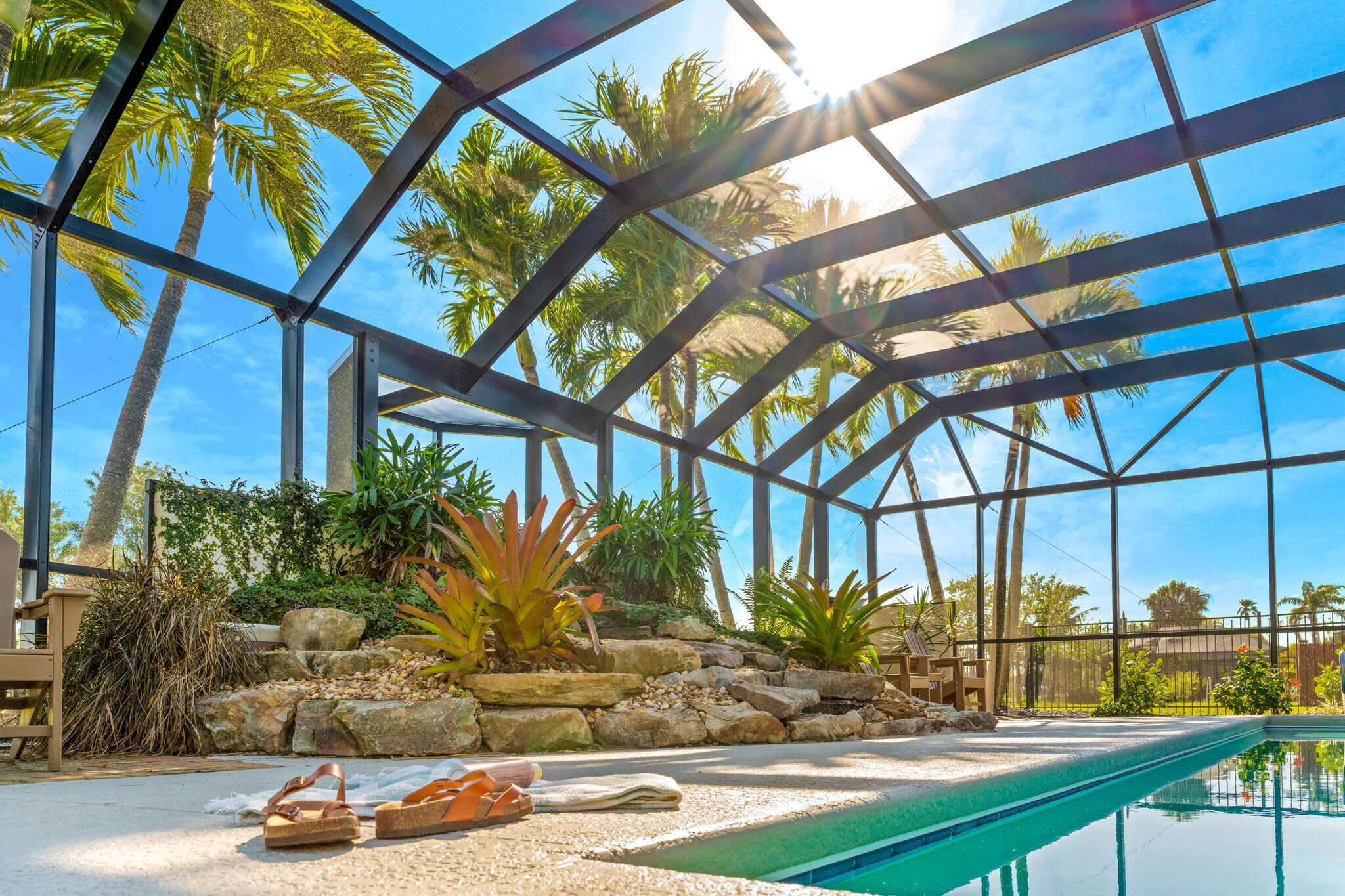 Outdoor pool, a heated pool. Casa Coco | Heated Pool & Outdoor Kitchen