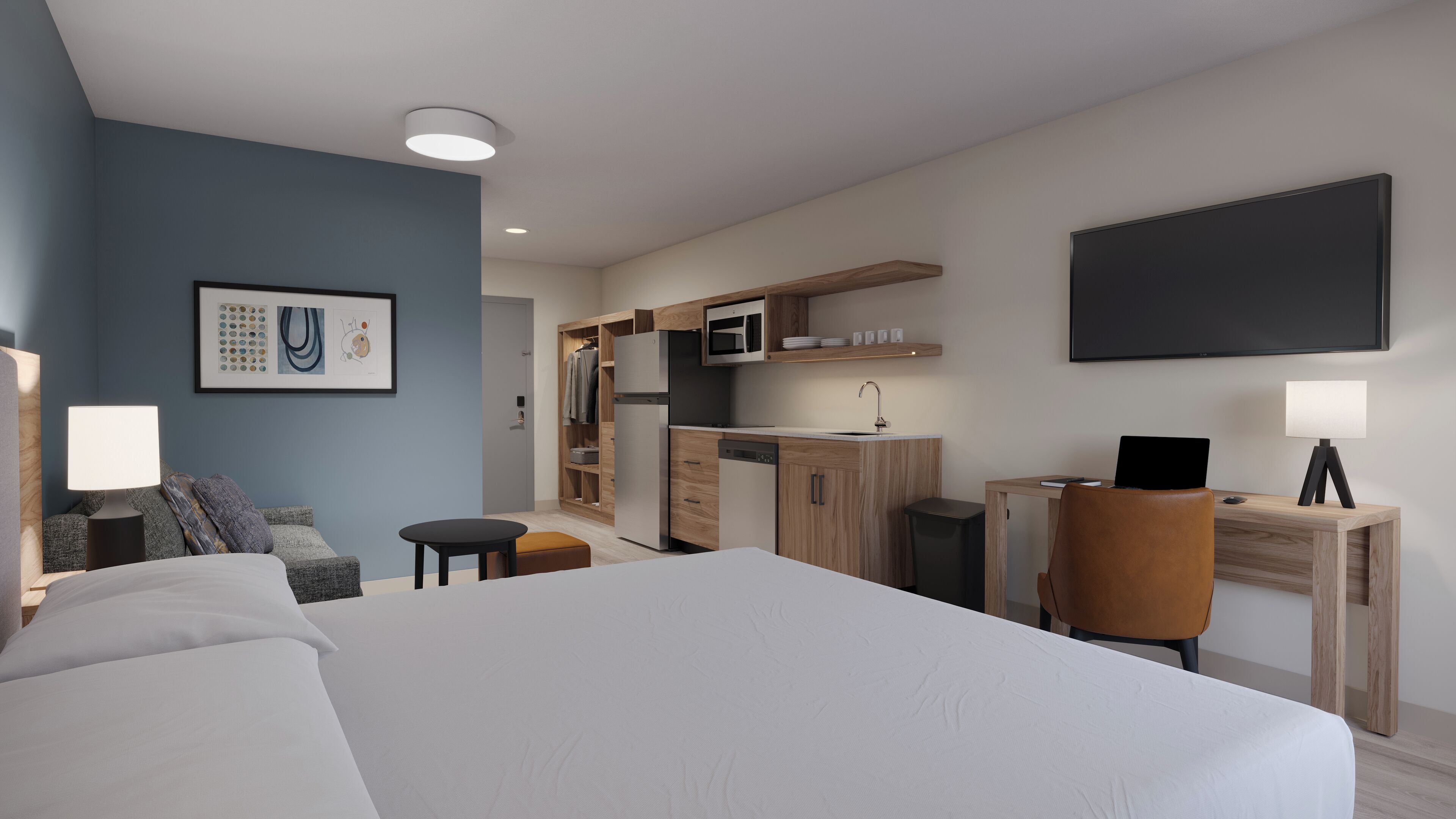 Studiosuite, 1 King-Bett und Schlafsofa, barrierearme Badewanne | Verdunkelungsvorhänge, Bügeleisen/Bügelbrett, kostenloses WLAN