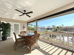Outdoor dining - Very Comfortable 4-bedroom heated pool/spa home with Dock on Marco Island (Marco Island)