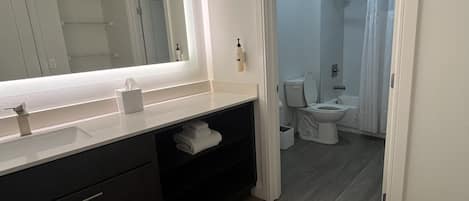Towels, soap, toilet paper
