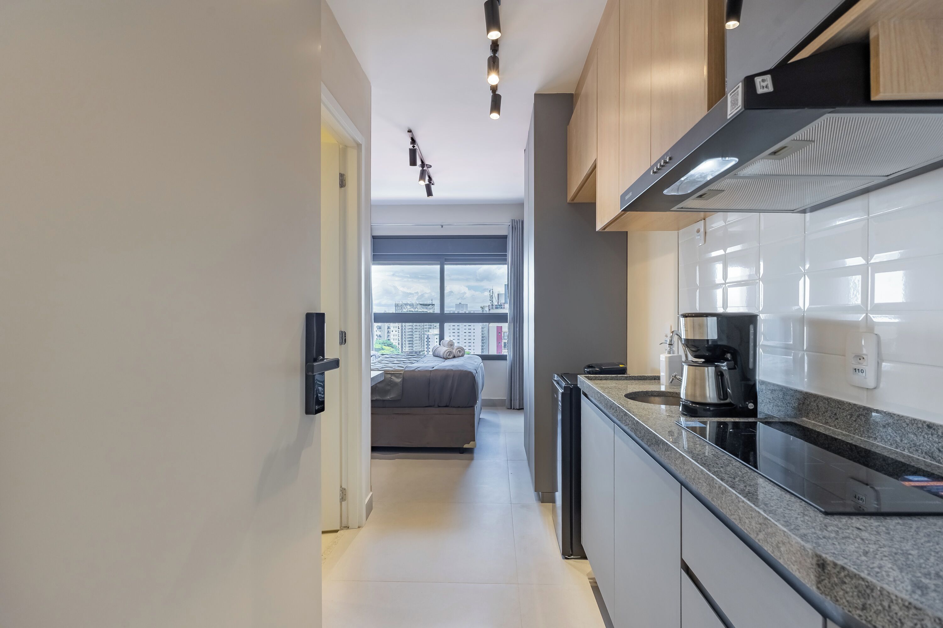 Comfort Apartment, Kitchen, City View | Private kitchen | Full-size fridge, microwave, cookware/dishes/utensils