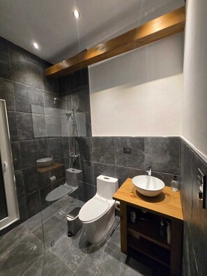 Dusche, Haartrockner, Bidet, Handtücher