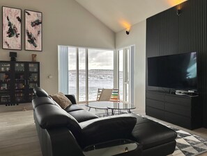 Una Smart TV, una chimenea, videojuegos, un reproductor de DVD