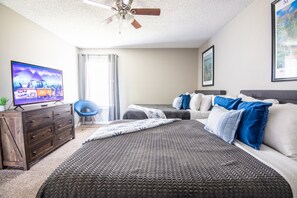 2 bedrooms, iron/ironing board, WiFi, bed sheets