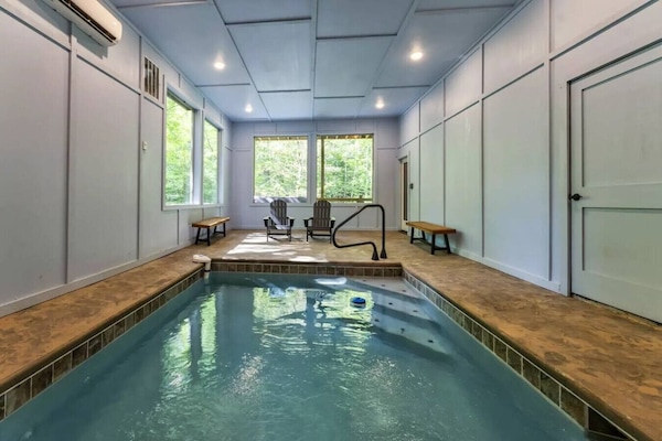 Your own private indoor heated pool means swim time is always on the schedule—rain or shine. Bright windows bring the outdoors in while you float, splash, and make memories together.