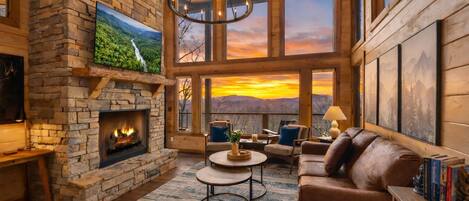 TV connectée, cheminée