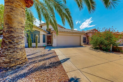 Updated home with private pool, enclosed yard, covered patio, grill, & W/D