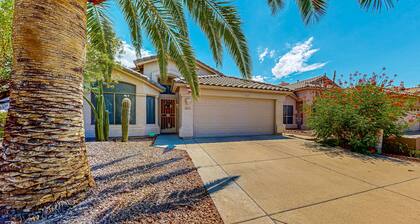 Updated home with private pool, enclosed yard, covered patio, grill, & W/D