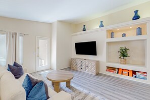 Smart TV - Spacious desert home with hot tub, covered patio, grill, & modern finishes (Surprise)