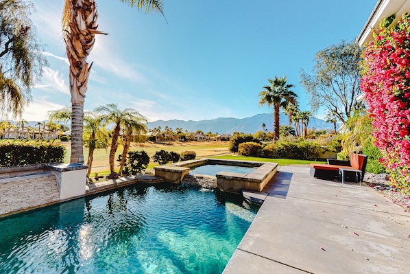 Pool - Pristine home w/ a wet bar, outdoor kitchen, private pool, & spa (Rancho Mirage)