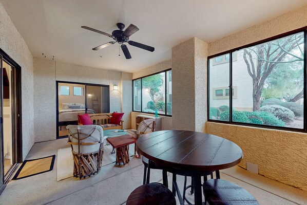 Interior - Dog-friendly mountain view condo with pool, gym, grill, fireplace, & sunroom (Tucson)