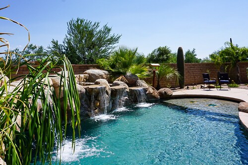 Dog-Friendly Desert Oasis w/ a Gourmet Kitchen, Private Pool, & Putting Green