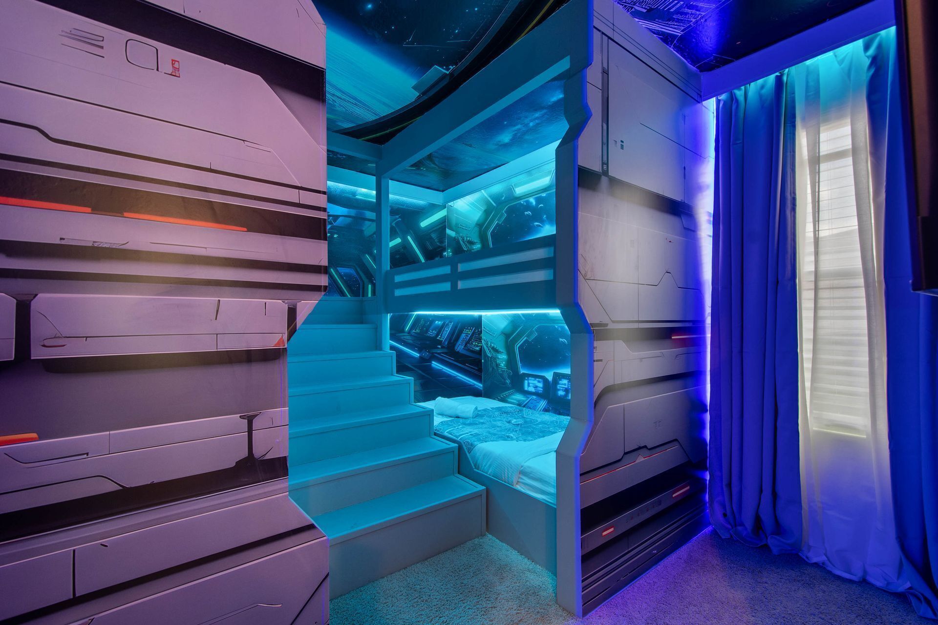 9 habitaciones, tabla de planchar con plancha y cuna de viaje 