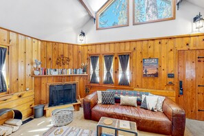 Interior - Dog-friendly quaint cabin with two-story deck, fireplace, W/D, & yoga studio (Idyllwild-Pine Cove)