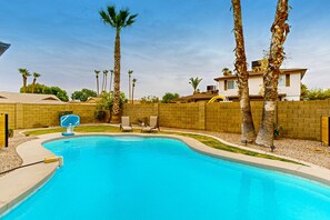 A heated pool - Relax Poolside at Spacious Mesa Home with Grill, & Central AC - Prime Location (Mesa)