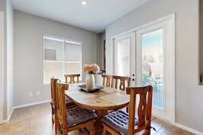 Dining - La Quinta Cove Retreat | Pool, Hot Tub & Views | Walk to Old Town 3BR #064047 (La Quinta)