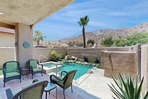 A heated pool - La Quinta Cove Retreat | Pool, Hot Tub & Views | Walk to Old Town 3BR #064047 (La Quinta)