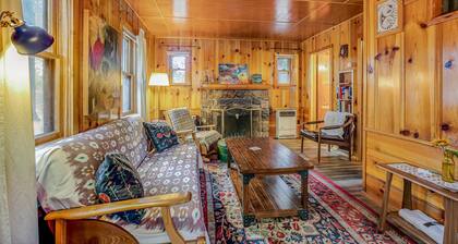 Cozy dog friendly cabin w/large deck, original rock fireplace & loft bedroom