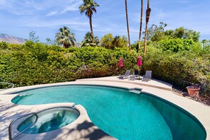 A heated pool - Dog-friendly home w/private pool, patio, pool spa, and gas fireplace (Palm Springs)