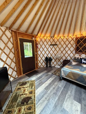 Unclassified image, 4 of 14, button - Cozy Private Yurt in Pristine Old Growth Forest - 1 Queen Bed Campsite "Eagle" (Seward)
