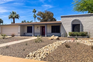 Exterior - Modern home with private pool, covered patio, & ping-pong table - dogs ok (Scottsdale)