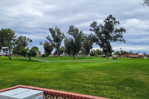 Property grounds - Snowbird-friendly golf-front home with pool, hot tub, grill, smart TVs, W/D, AC (Mesa)