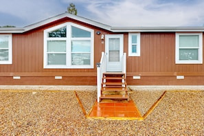 Exterior detail - Dog-friendly home near lakes/hiking with yard, outdoor fireplace, hot tub& grill (Show Low)