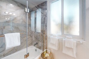 Shower, hair dryer, towels - Private Desert Gem W/ Private Pool/Spa, Gourmet Kitchen & More - Dogs OK (Palm Springs)