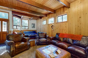 Smart TV, fireplace, DVD player, books - Spacious dog-friendly cabin with creek & mountain views (Idyllwild)