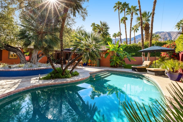 A heated pool - California Ranch Dog-Friendly Home W/ Lush Landscaping & Private Saltwater Pool (Palm Springs)